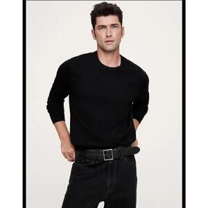 Banana Republic Men’s Extra Fine Italian Merino Wool Pullover Sweater Black L